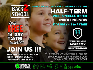 New FREE 14-day tasters - Huntingdon Academy Web ONLY - Half-term Offer - 4.5 to 7 years