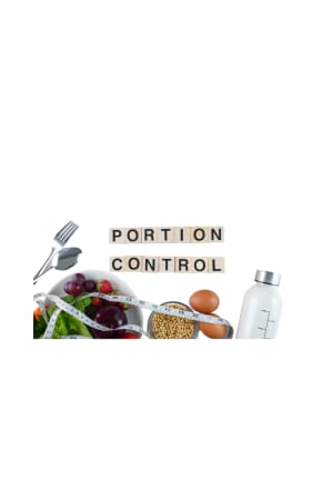 What is the difference between Portions and Serving size when choosing your food.