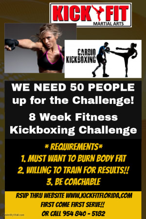 8 WEEK FITNESS KICKBOXING CHALLENGE IN COOPER CITY / DAVIE / PEMBROKE PINES