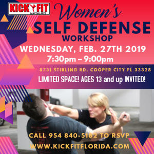 Don't Be A Victim! Real Self Defense for the Real World - Women of Cooper City, Davie, Pembroke Pines, and Weston are invited