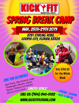 Taekwondo Spring Break Camp for Cooper City, Davie, Pembroke Pines, and Weston Kids 4-13yrs old