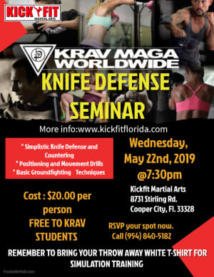 Krav Maga Knife Defense Seminar in Cooper City / Davie / Pembroke Pines / Weston