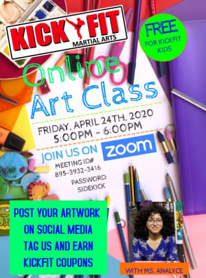 Online Art Class with Kickfit Kids of Cooper City/Davie