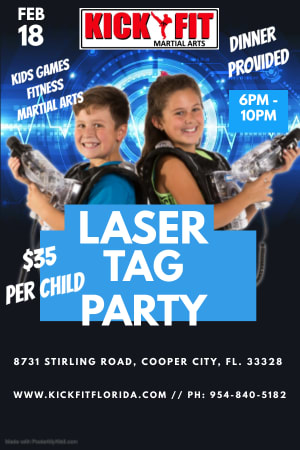 Parent's Night Out - Laser Tag Party for Taekwondo Students in Cooper City/ Davie/ Miramar/ Pembroke Pines