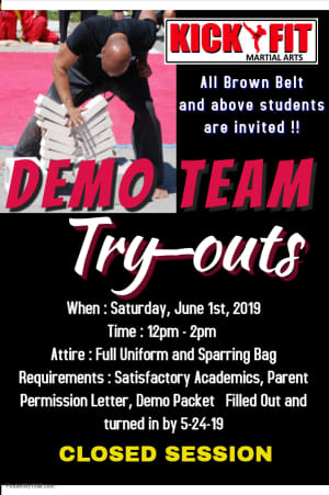 Kickfit Demo Team Auditions - Taekwondo for Kids Event
