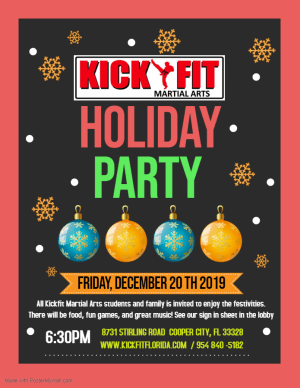 Kickfit Martial Arts Party in Cooper City / Davie / Pembroke Pines