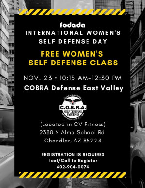 Event | FREE - Women’s Self Defense Class Saturday, November 23, 2019