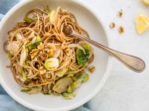 Whole-Grain Pasta with Brussel Sprouts 