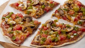 Stovetop Vegetarian Tortilla Pizza