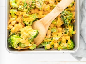 Cheesy Chickpea and Broccoli Bake