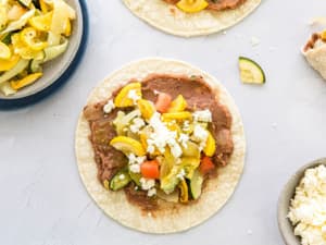 Pinto Bean and Roasted Vegetable Tacos