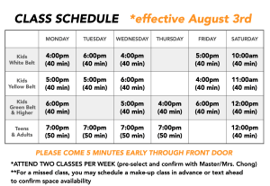 New Class Schedule - Designed for Maximum Safety & Flexibility!