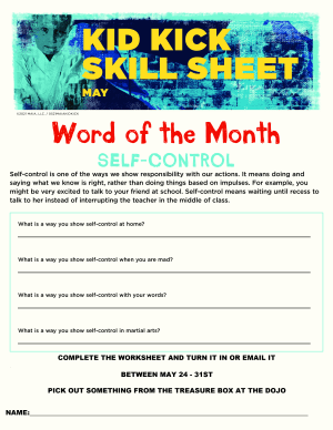 May 2021 Word of the Month Sheet