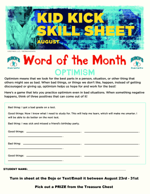 August 2021 Word of the Month Worksheet