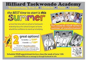 SUMMER is the BEST time to get started in martial arts!