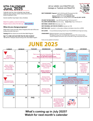 June 2025 Monthly Calendar