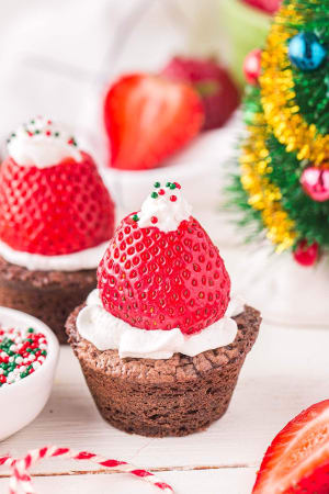 Santa Hat Brownies