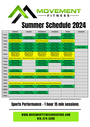 Summer Sports Performance Training Schedule