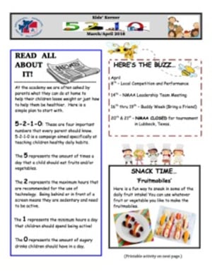 March/April 2018 Kidz Korner Newsletter