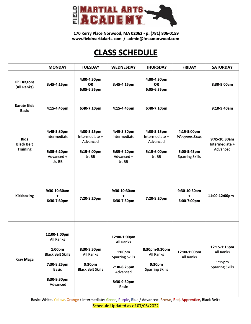 Field Martial Arts Academy Schedule - Kids Martial Arts in Norwood, Massachusetts field-martial-arts-academy-schedule-kids-martial-arts-in-norwood-massachusetts