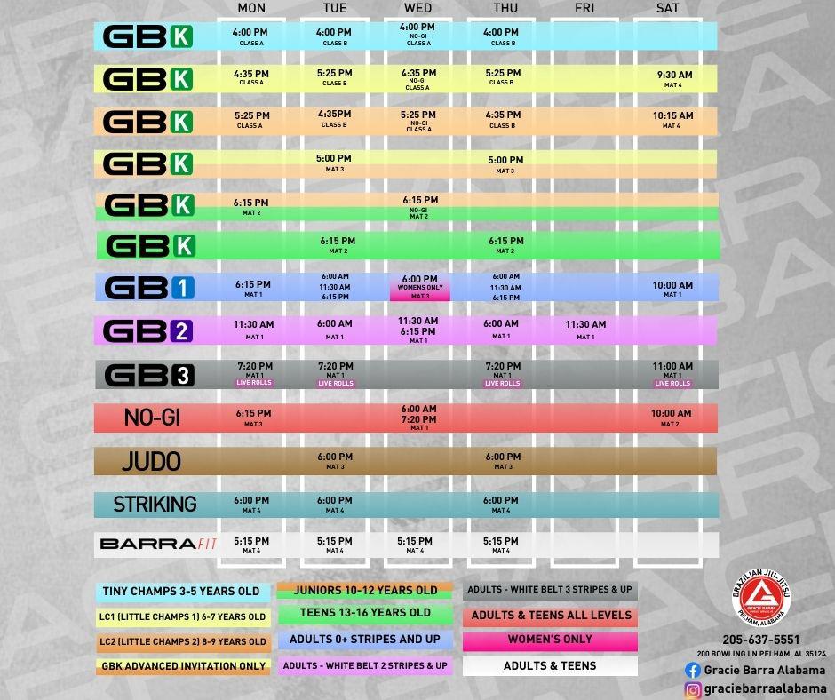 Gracie Barra Alabama Schedule Kids Martial Arts in Pelham, Alabama