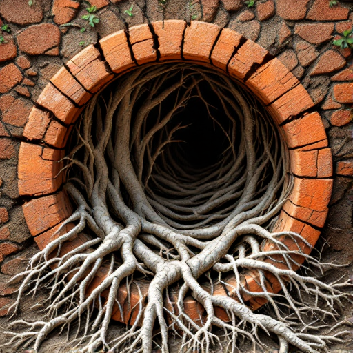 Tree roots invading sewer line in Longmont residential property