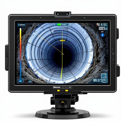 Sewer camera inspection video showing interior view of blocked drain pipe