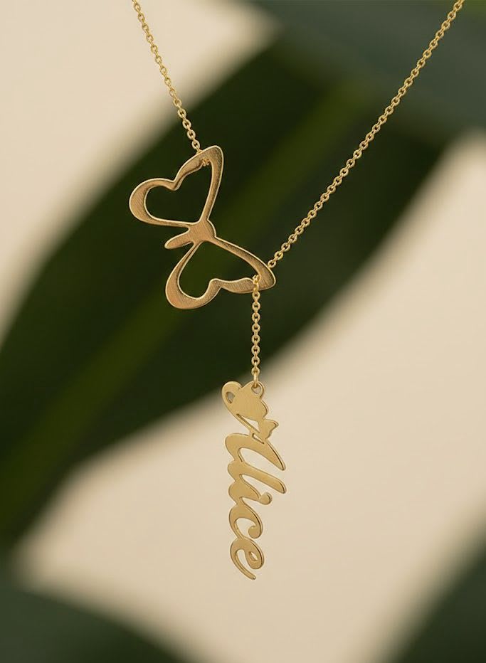 Stylish Gold Custom Name Necklace — Premium Jewelry Pakistan | Mehriva Jewels