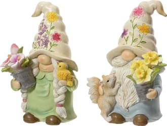 Gnome stytta Flower 2-teg 16x23cm. (8)