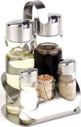 APS Standur stál 5stk stál/gler olía/salt/pipar/tann