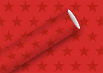 Braun Company Gjafapappír 2m x 70cm Stars red