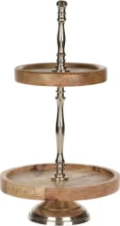 Diskur 2ja hæða 36cm metal/mango