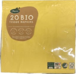Duni servettur 33 cm 20 stk gulur