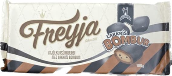 Freyju súkkulaði m/lakkrís bombum 100 gr
