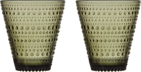 iittala KASTEHELMI glas 30cl 2stk moss green