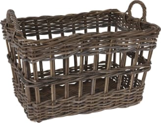 Karfa ferköntuð með handföngum gróft bast