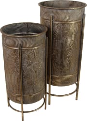 Kersten Blómapottur metal í standi 2stk 30x30x65cm gold