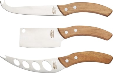 KitchenCraft Artesá ostahnífar viður/stál 3stk sett
