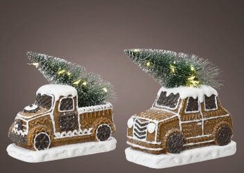 LED Bíll Gingerbread 2-teg. 14cm. (10)