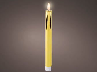 LED Dinnerkerti SHINY Gull 25cm. (12)