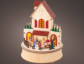 LED Jólaland Wood Train 15x21cm. (6)