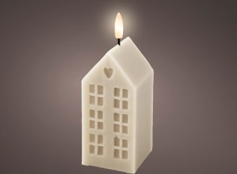 LED Kerti HOUSE ljósgrátt 6x15cm. (16)