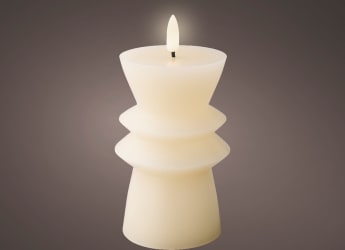 LED Kerti Wick Shape Cream 8x15cm. (14)