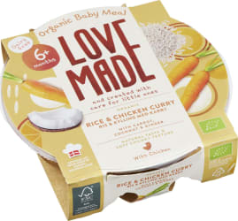 LoveMade barnamáltíð – Kjúklingur í karrí og hrísgrjón, 6+ mán (5)