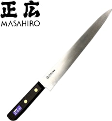 Masahiro Virgin Carbon Slicer hnífur 24 cm. - Viðarhandfang - Economy