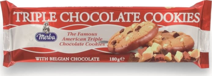 MERBA triple chocolate cookies 180g