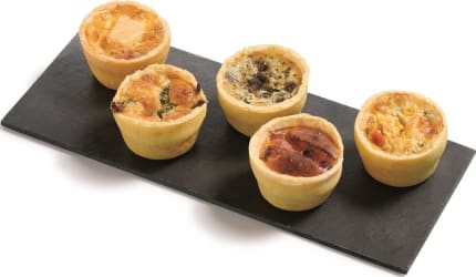 Mini Quiche 5 tegundir 18g 5x25stk (125 stk) Sysco 76694