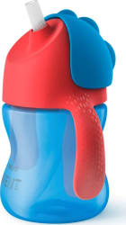 Philips-AVENT Magic Glas m/Röri 200ml rautt/blátt