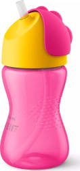 Philips-AVENT Magic Glas m/Röri 300ml Bleikt