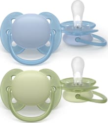 Philips-AVENT Snuð Ultra Soft 0-6 mánaða 2stk blátt/grænt